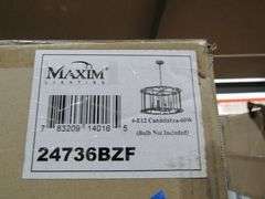 LOT, (1) MAIN STREET QUORUM 10-LIGHT LINEAR BLACK CHANDELIER #654-10-69 & (1) MAXIM CHANDELIER #24736BZF