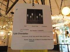 CHANDELIER OR PENDANT AS SHOWN * REFER TO PHOTOS * BUYER RESPONSIBLE FOR REMOVAL - BRING TOOLS AND LADDER AS ITEMS ARE CEILING MOUNTED 12'-14' CEILING HEIGHT*