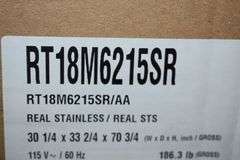 SAMSUNG FRIDGE RT18M6215SR/AA 30-1/4 X  33-2/4 X 70-3/4 18-CF TOP REAL STAINLESS