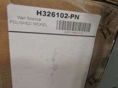 LOT OF APPROX. (13) BOXES OF HUDSON VALLEY PRODUCTS, (1) CHANDELIER #GLS-H6427041, (2) WALL SCONCES #H161101-AGB, (1) WALL SCONCE #H326102-PN, PENDANTS #H111701-AGB, (2) WALL SCONCES #MDS101-PN, (2) WALL SCONCES #4842-PN & (2) PENDANTS #H4857015-PN