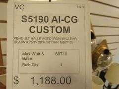 CHANDELIER OR PENDANT AS SHOWN * REFER TO PHOTOS * BUYER RESPONSIBLE FOR REMOVAL - BRING TOOLS AND LADDER AS ITEMS ARE CEILING MOUNTED 12'-14' CEILING HEIGHT*