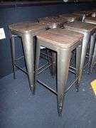 Metal Stacking Chair w/ Wood Top **sold 12X the money**