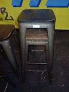 Metal Stacking Chair w/ Wood Top **sold 10X the money**