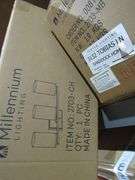 LOT OF APPROX. (10) BOXES MILLENNIUM LIGHTING 9703-CH, 9704-MB, 3493 MB/HBZ, 4112-PBK, 2703-MB, 230001-TBK