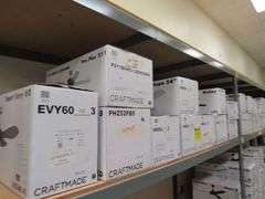 LOT OF (12) CRAFTMADE ASSORTED CEILING FANS, (2) SMART PHOEBE 60" #PHB60SB3, (1) MCCOY 52" #MCY52FB4, (5) INSPO 54" #INS54W3, (1) PRO PLUS 211 52" #P211BNK5-52DWGWN, (1) PHASE 5 52" #PHZ52FB5 & (1) SMART ENVY 60" #EVY60FBSB3