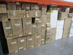 LOT OF APPROX. (8) ASSORTED CRAFTMADE CEILING FANS & APPROX. (30) ASSORTED CRAFTMADE LIGHTING PRODUCTS, WALL LANTERS, WALL SCONCES, CEILING FIXTURES, 5-LIGHT CHANDELIERS, 3-LIGHT CHANDELIERS, LIGHT PENDANTS, FLUSH MOUNT LIGHTS, ETC.