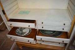 WOOD DISPLAY CASE WITH GLASS DOORS AS SHOWN - APPROX. 41" X 20" X 80"