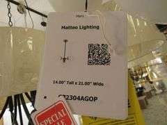 CHANDELIER OR PENDANT AS SHOWN * REFER TO PHOTOS * BUYER RESPONSIBLE FOR REMOVAL - BRING TOOLS AND LADDER AS ITEMS ARE CEILING MOUNTED 12'-14' CEILING HEIGHT*