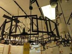 CHANDELIER OR PENDANT AS SHOWN * REFER TO PHOTOS * BUYER RESPONSIBLE FOR REMOVAL - BRING TOOLS AND LADDER AS ITEMS ARE CEILING MOUNTED 12'-14' CEILING HEIGHT*