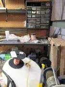 LARGE MISC. LOT OF LIGHTING PARTS, TOOLS, OPEN BOXES, ASSORTED PULL CHAINS, WIRING, ETC.