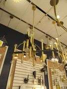 CHANDELIER OR PENDANT AS SHOWN * REFER TO PHOTOS * BUYER RESPONSIBLE FOR REMOVAL - BRING TOOLS AND LADDER AS ITEMS ARE CEILING MOUNTED 12'-14' CEILING HEIGHT*