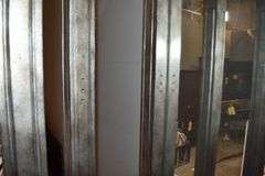 DISPLAY CABINET WITH LIGHTS, MIRRORED BACK *NO SHELVES* - APPROX. 48" X 20" X 84"