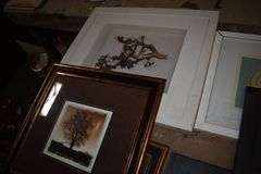 (8) ASSORTED PIECES OF ART ON TABLE AS SHOWN