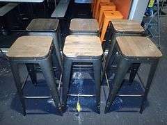 Metal Stacking Chair w/ Wood Top **sold 6X the money**