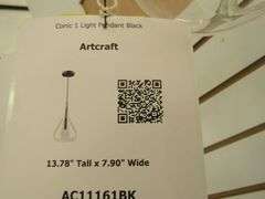 CHANDELIER OR PENDANT AS SHOWN * REFER TO PHOTOS * BUYER RESPONSIBLE FOR REMOVAL - BRING TOOLS AND LADDER AS ITEMS ARE CEILING MOUNTED 12'-14' CEILING HEIGHT*