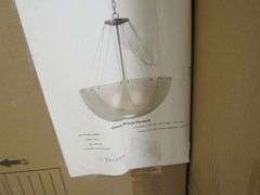 LOT OF APPROX. (2) LIGHT PENDANTS, (1) CHANDELIER, (3) OUTDOOR WALL MOUNT LIGHTS & (4) ASSORTED DECORATIVE MIRRORS