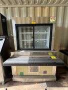 2011 MOD-U-SERVE MCT-FT3 MODULAR COUNTER W/ ATLAS METAL WCPT-3 REFRIGERATED PASS THROUGH DISPLAY CASE