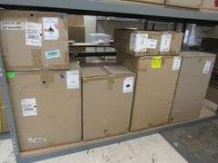 LOT OF (7) BOXES OF ASSORTED HUDSON VALLEY PRODUCTS, (2) PENDANTS #8916PN, (2) WALL SCONCES #H395101-AGB, (1) PENDANT #8615-OR, (1) PENDANT #6518-AGB & (1) PENDANT 615-AGB