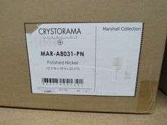 LOT OF (4) ASSORTED CRYSTORAMA PRODUCTS, (2) SCONCES #MAR-A8031-PN, (1) PENDANT #HAY-1417-AG & (1) LIGHT PENDANT #XAV-B8306-VG