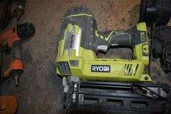 (2) RYOBI AIRSTRIKE FASTENERS, (3) BATTERIES AND (1) CHARGER