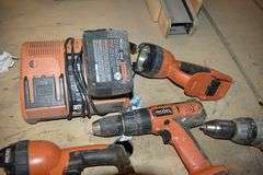 (6) RIGID CORDLESS TOOLS WITH (1) BATTERY AND (1) CHARGER