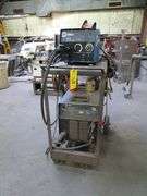 MILLER INVISION 456P DV INVERTER ARC WELDER, S/N LE331475, 230/460V, 3-PHASE, W/LEADS & MILLER 220A WIRE FEEDER, S/N LC056215, PORTABLE