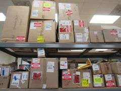 LOT OF APPROX. (18) BOXES OF ASSORTED GLASS REPLACEMENT ITEMS, ETC.
