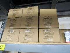 CONTENTS OF SHELF, APPROX. (35) BOXES OF ASSORTED SATCO LIGHT BULBS