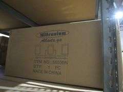 LOT OF APPROX. (10) BOXES : (6) BOXES MILLENNIUM LIGHTING 5503BN VANITY LIGHTS, (1) MILLENNIUM LIGHTING 2003BN, (2) MILLENNIUM LIGHTING 2704-CH, (1) MILLENNIUM LIGHTING 8144MB PENDANT