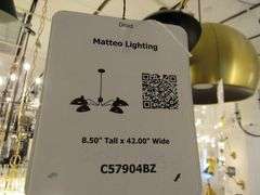 CHANDELIER OR PENDANT AS SHOWN * REFER TO PHOTOS * BUYER RESPONSIBLE FOR REMOVAL - BRING TOOLS AND LADDER AS ITEMS ARE CEILING MOUNTED 12'-14' CEILING HEIGHT*