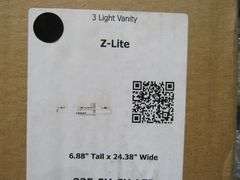 LOT, (1) GAS LANTERN #TRIM-SW, (1) 2-LIGHT LED #1669 BZ-LED, (1) 2-LIGHT PENDANT #454-28BK-BN, (1) Z-LITE PENDANT #6012P19-SBK, (1) Z-LITE 5-LIGHT VANITY #475-5V-MB-CH, (1) Z-LITE PENDANT #3035P12-BN, (1) Z-LITE LIGHT PENDANT #7507-22MGLD & (1) Z-LITE MATTE BLACK CHANDELIER #737-20MB