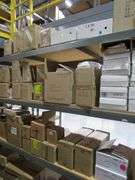 LOT OF APPROX. (62) BOXES, CRAFTMADE: 455-FG, 505-G4, 560-G4, Z200-AG CAST ALUMINUM PIER BASE, X6207-BNK-LED FLUSH MOUNT CEILING FIXTURE CRAFTMADE CAGED LED LIGHT KIT #LK2801-FB-LED, MONDO LED LIGHT KIT, RIVIERA III MED OUTDOOR LANTERN, CRAFTMADE 3-LIGHT VANITY BAR, CLEAR GLOBES, PORTER LIGHTING 1337 BLUE LAKE KATE CASSIDY, CRAFTMADE BUDGET WHITE FROST LED LIGHT KIT