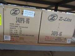 LOT OF APPROX. (7) BOXES Z-LITE LIGHTING, 3786A HEIRLOOM GOLD PENDANTS, 3040-IS-RB WALL MOUNT