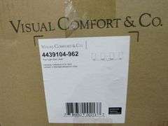(1) SKID OF APPROX. (20) VISUAL COMFORT/GENERATION LIGHTING PRODUCTS, 4-LIGHT WALL/BATH SCONCES #4439104-962, 9-LIGHT CHANDELIERS #3128909-962, 1-LIGHT CEILING FLUSH MOUNT #75434-962 & 2-LIGHT SWIVEL FLOOD LIGHT #8607-12