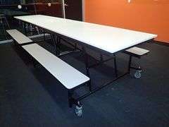 Learniture Mobile Bench Cafeteria Table 12'