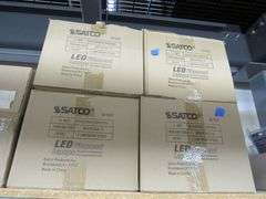 CONTENTS OF SHELF, APPROX. (30) BOXES OF ASSORTED SATCO LIGHT BULBS