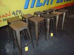 Metal Stacking Chair w/ Wood Top **sold 10X the money**