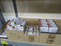 CONTENTS OF SHELF, APPROX. (40) BOXES OF ASSORTED SATCO LIGHT BULBS