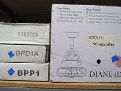 LOT, (3) BLADE SETS, (3) ATLAS FANS DIANE DI, (1) ATLAS MOLLY MK AND (1) MOLLYWOOD FAN