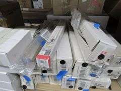 CONTENTS OF SHELF, (1) VISUAL COMFORT SIGNORET 1-LIGHT TASK FLR LAMP #TT1071BBS1, ASSORTED GLASS PARTS, BULBS, HARDWARE, ETC.