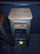 Metal Stacking Chair w/ Wood Top **sold 12X the money**