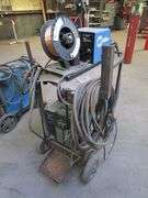 MILLER INVISION 456P DV INVERTER ARC WELDER, S/N LE331475, 230/460V, 3-PHASE, W/LEADS & MILLER 220A WIRE FEEDER, S/N LC056215, PORTABLE