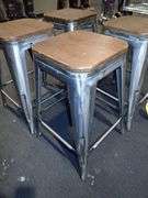 Metal Stacking Chair w/ Wood Top **sold 4X the money**