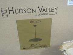 LOT, (1) HUDSON VALLEY DELANO LIGHT PENDANT #1923-VGL, (1) HUDSON VALLEY PENDANT OLD BRONZE #8615-OB, (1) GENERATION LIGHTING 5-LIGHT ISLAND PENDANT $6690305-778 & (1) GENERATION LIGHTING LARGE 8-LIGHT HALL/FOYER PENDANT #5115008-112