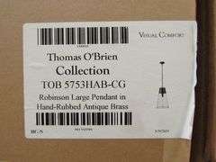 LOT OF APPROX. (1) VISUAL COMFORT ROBINSON LARGE PENDANT #TOB5753HAB-CG & (3) ASSORTED LAMP SHADES