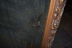 FRAMED LEOPARD PRINT ON CANVAS - APPROX. 55" X 46"