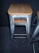 Metal Stacking Chair w/ Wood Top **sold 6X the money**