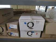 LOT OF (3) SHELVES, QUORUM 1902-86 WINDMILL CIR/SEED KIT-OB, ASSORTED DOWN RODS, ASSORTED CHAIN, QUORUM 1374-806 42"/30" LED PATIO LK WHITE, 4-5665 SQUARE GLS 5365 & 5665, QUORUM 4-5476 RPL GLASS MODUS SERIES, QUORUM 2.25" AMBER SCAVO BARREL, ASSORTED GLOBES, QUORUM 8" PLAIN WHITE MUSHROOM GLASS, FLUSH MAINT CHIME GRILL-TS, QUORUM 4LT CFL LK HOW-AS, MAIN STREET 3059-65 SATIN NICKEL ENCLAVE 1LT MINI STN, QUORUM 4-529 RPL, 4X6 GLS EMPIRE SER CLEAR FLUTED GLASS, ETC.
