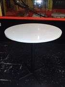 Round Bar Height Table w/ Metal Base and Heavy White Top **sold 2X the money**