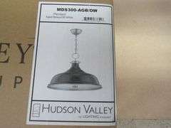 HUDSON VALLEY LIGHT PENDANT AGED BRASS/OFF WHITE #MDS300-AGB/OW